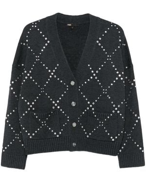 Maje Cardigan Con Borchie - Nero