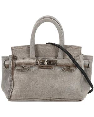 ANOTHER CHANCE Twist-Lock Tote Bag - Grey