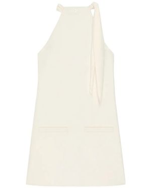 Courreges Neck-Detail Mini Dress - White