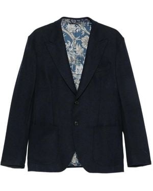 Etro Peak-Lapels Single-Breasted Blazer - Blue