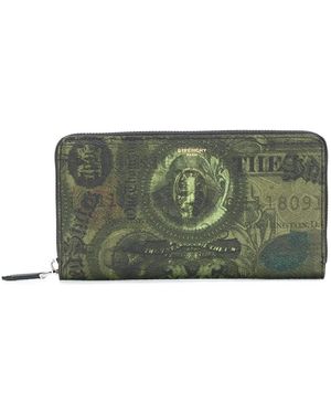 Givenchy Dollar Print Zipped Wallet - Green