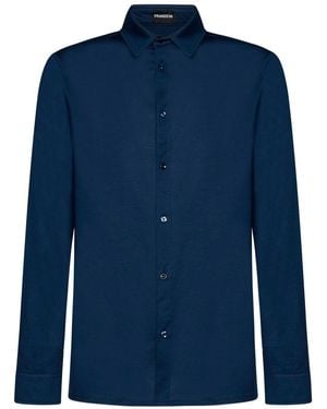 Franzese Collection Poplin Spread-Collar Button-Down Shirt - Blue