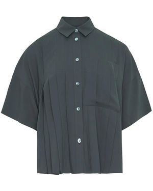 Enfold Camicia Plissettata - Grigio