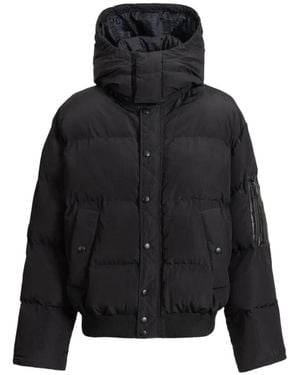 Balmain Gewatteerd Nylon En Leren Jack - Zwart