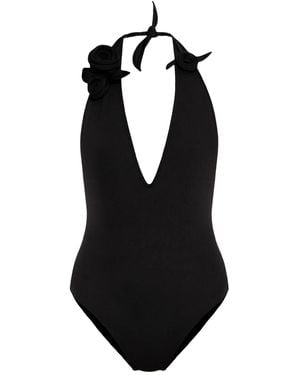Coperni Badeanzug Mit Blumenapplikation - Schwarz