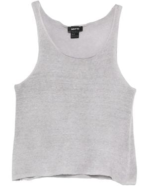 Avant Toi Knitted Racerback Tank Top - Gray