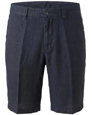 120% Lino Pressed-Crease Linen Shorts - Blue