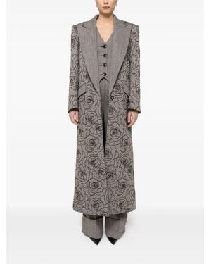Nissa Sequin-Embellished Coat - Grey