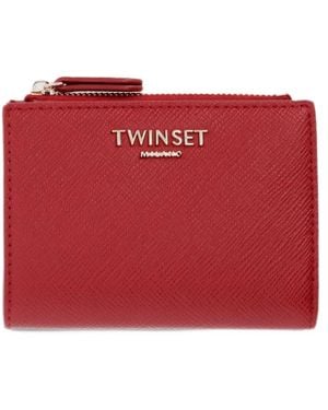 Twinset Portemonnaie Mit Logo-Schild - Rot