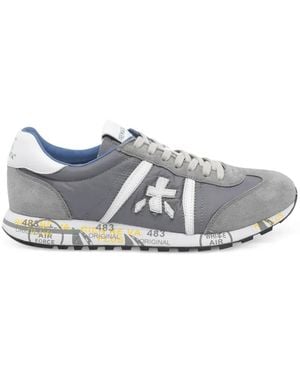 Premiata Baskets Lucy En Daim À Logo - White