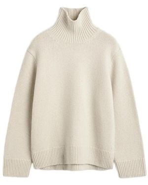TOTEME Oversized-Rollkragenpullover Aus Lammwolle - Natur