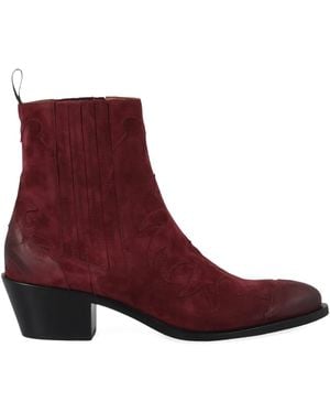 Sartore Bestickte Chelsea-Boots - Rot