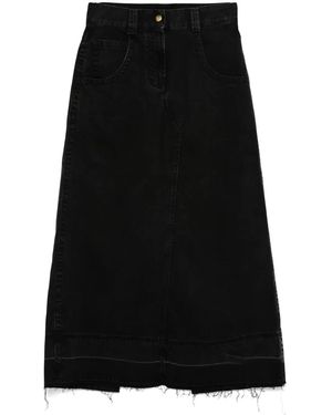 Palm Angels Denim Maxi Skirt - Black