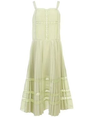 3.1 Phillip Lim Lace-Trim Pleated Midi Dress - White