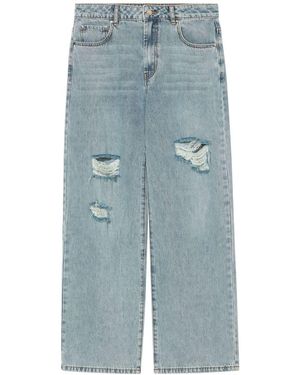 B+ AB Distressed-Effect Mid-Rise Jeans - Blue