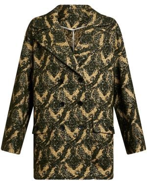 Etro Bouclé Cotton Jacquard Coat - Green