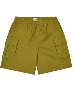 Arte' Short En Lin À Poches Cargo - Green