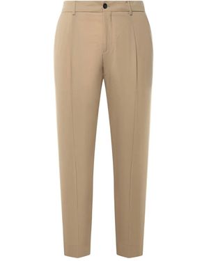 BE ABLE Pleated Wool Trousers - Natural