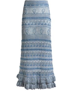 Etro Falda larga con volantes - Azul