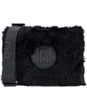 Bogner Logo-Patch Faux-Fur Shoulder Bag - Black