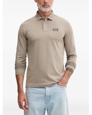 EA7 Long-Sleeve Polo Shirt - Grey