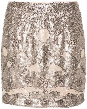 AllSaints Jamilia Sequin-Embellished Mini Shirt - Natural