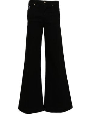 Versace Jeans Couture High-Rise Wide-Leg Jeans - Black