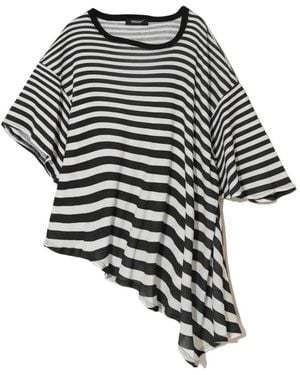 Undercover Asymmetric Striped T-Shirt - Black
