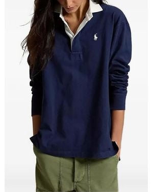Polo Ralph Lauren Oversize Cotton Rugby Shirt - Blue