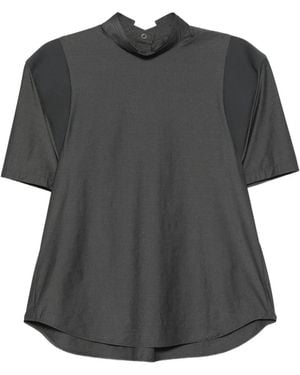 Issey Miyake Mute High-Neck Top - Grey