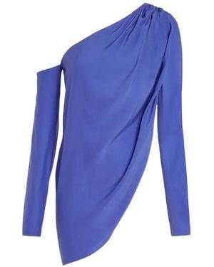 GAUGE81 Toho One-Shoulder Silk Blouse - Blue