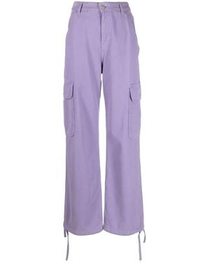 Moschino Logo-Patch Cotton Cargo Trousers - Purple