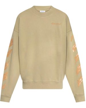 Off-White c/o Virgil Abloh Logo-Print Sweatshirt - Natural