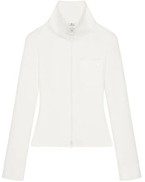 Courreges Cardigan Con Zip - Bianco