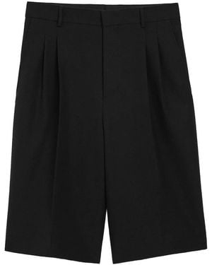 Ami Paris Bermuda Plissé À Taille Haute - Black