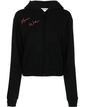 Maisie Wilen Graphic-Print Zipped Hoodie - Black