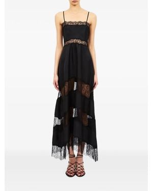 Ulla Johnson Coco Lace-Panelled Asymmetric Dress - Zwart