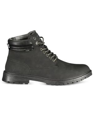 Gast Lace-Up Padded-Collar Ankle Boots - Black