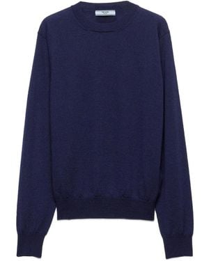 Prada Kaschmirpullover Mit Rundhalsausschnitt - Blau