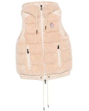 Moncler Quilted Shearling-Effect Gilet - White