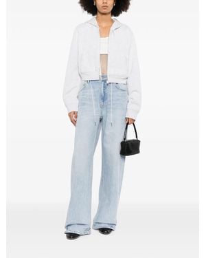 Alexander Wang Cropped Zip-Up Hoodie - Blue