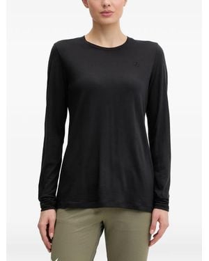 Fjallraven Logo-Embroidered Long-Sleeve T-Shirt - Black