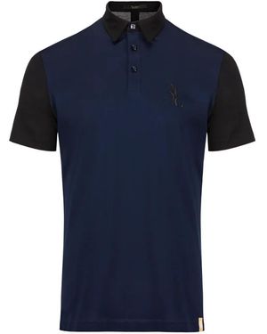 Billionaire Double B Logo-Embroidered Polo Shirt - Blue