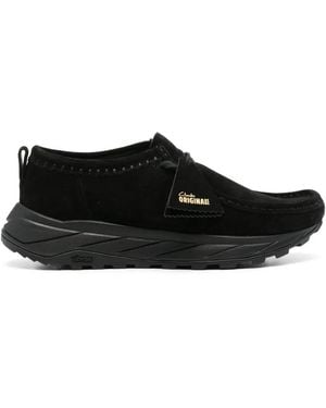Clarks Torhill Lo Suede Derby Shoes - Black