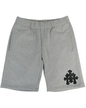 Chrome Hearts Joggingshorts Mit Kreuz-Patch - Grau