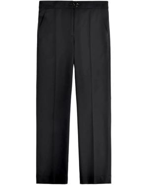 Fay Hook-Fastening Pants - Black