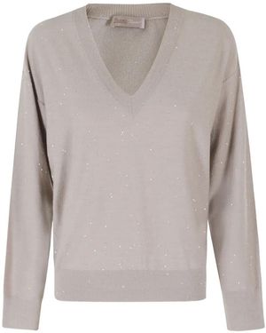 Herno Pullover Mit Pailletten - Grau