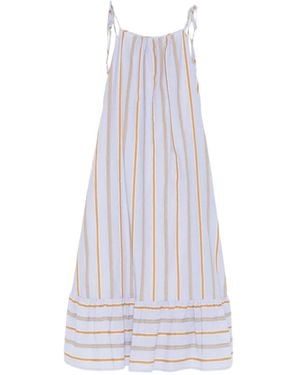 Psophia Striped Midi Dress - White