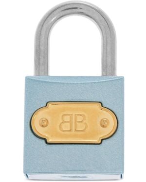 Balenciaga Colgante Con Placa Del Logo - Azul
