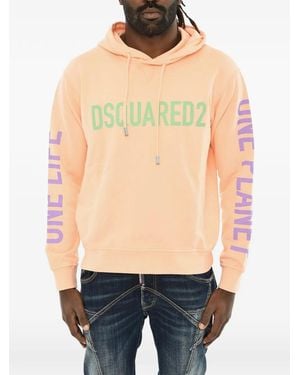 DSquared² One Life Cool Logo-Print Hoodie - Blue